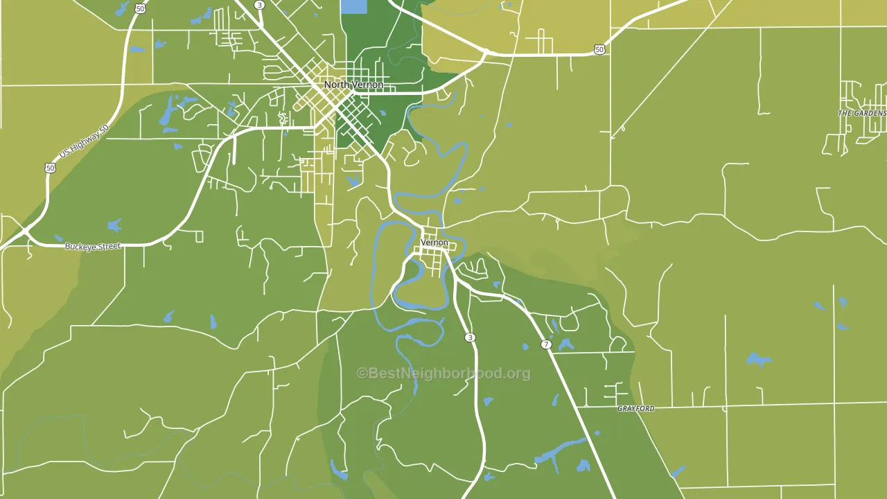 Vernon, IN block-group voter-turnout map