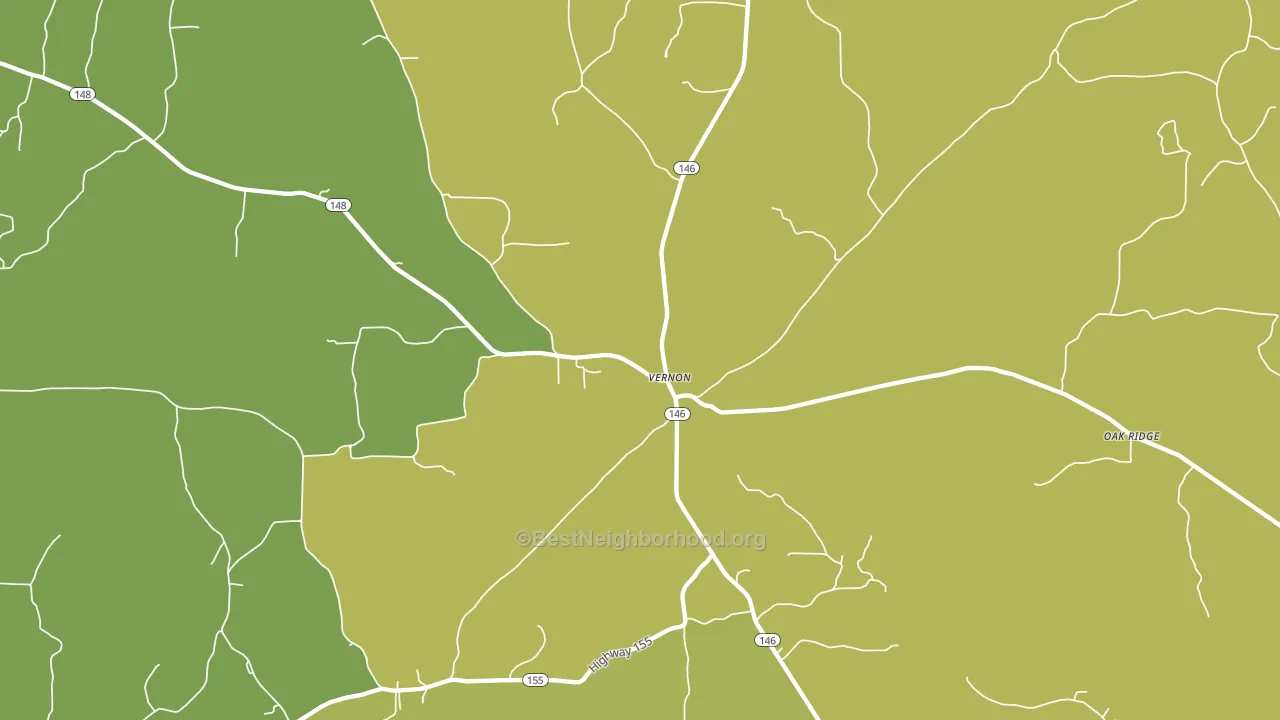 Vernon, LA block-group voter-turnout map