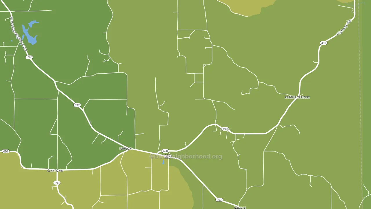 Vernon, MS block-group voter-turnout map
