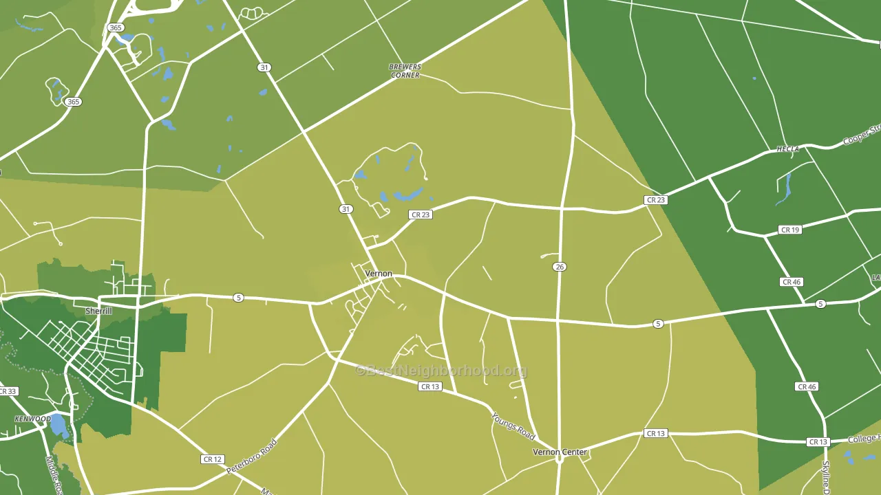 Vernon, NY block-group voter-turnout map