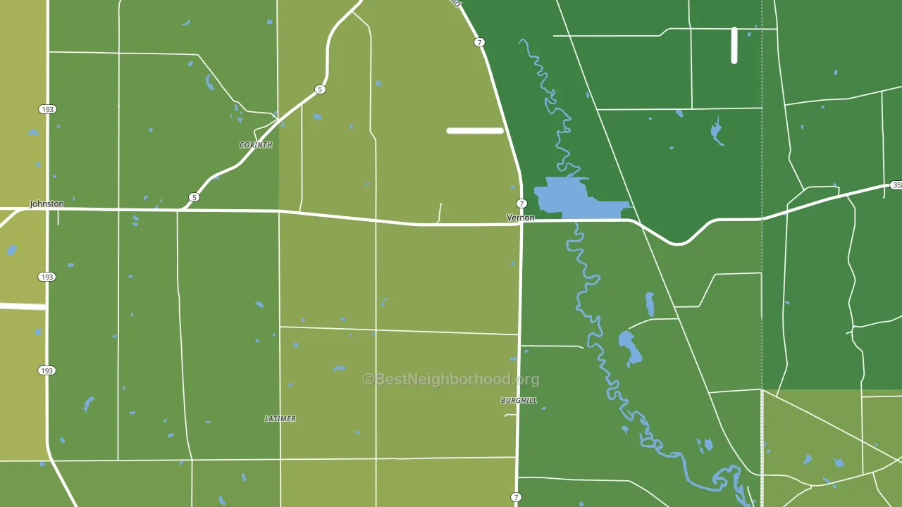 Vernon, OH block-group voter-turnout map