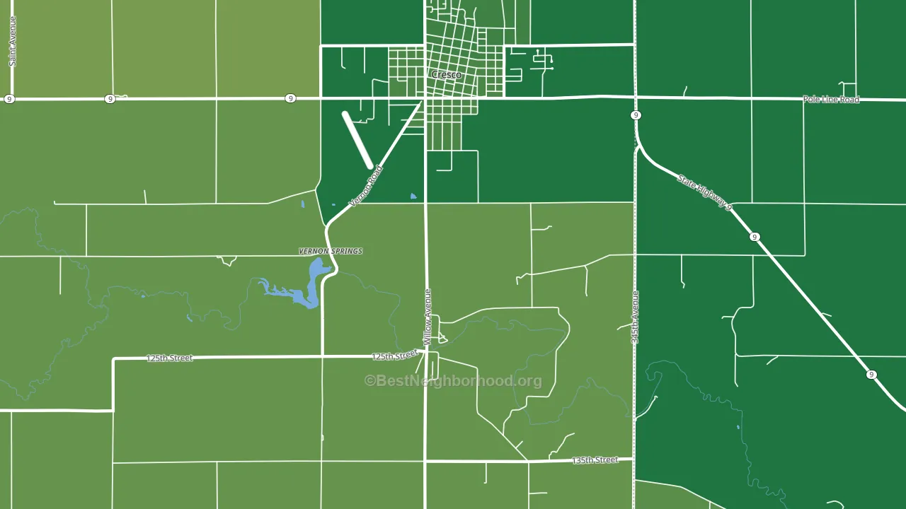 Vernon Springs, IA block-group voter-turnout map
