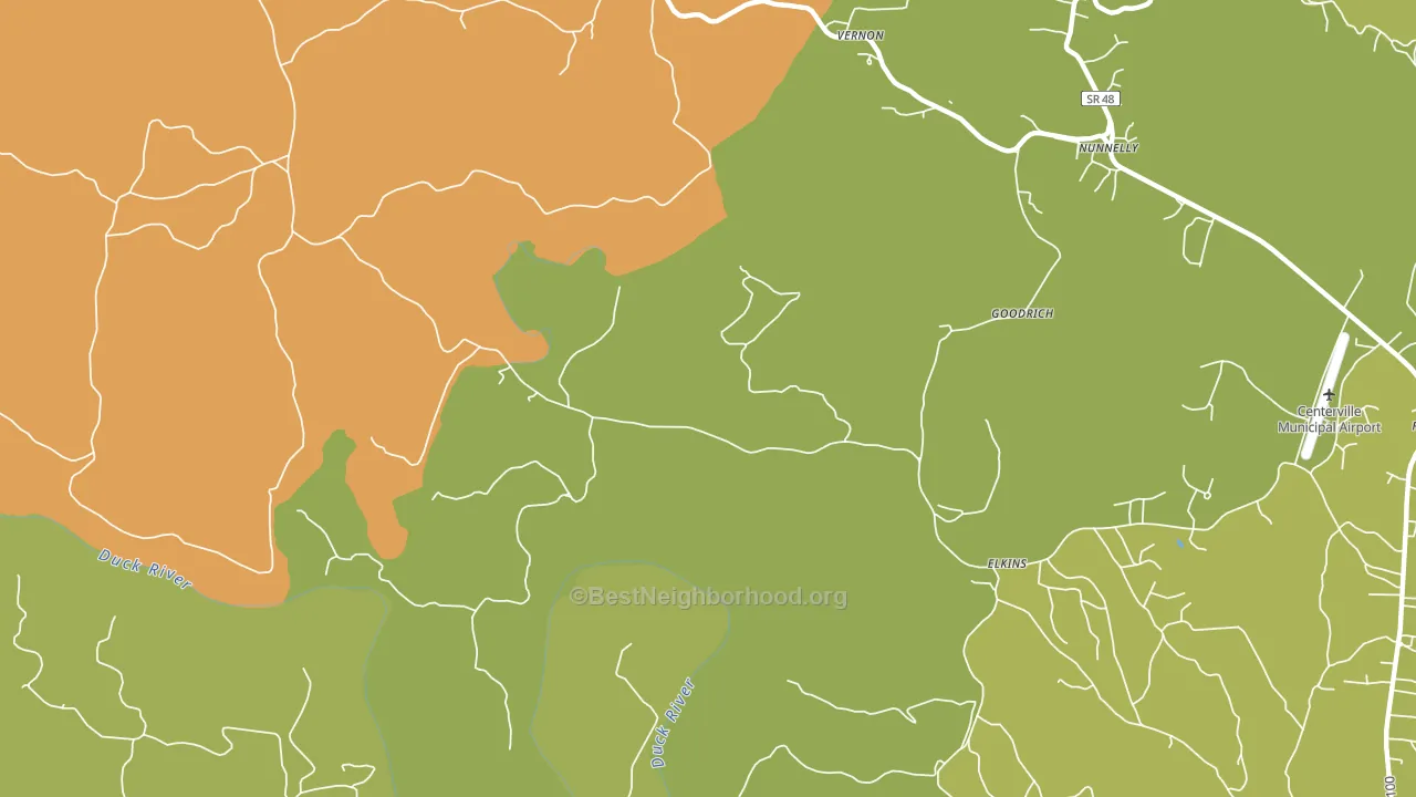 Vernon, TN block-group voter-turnout map