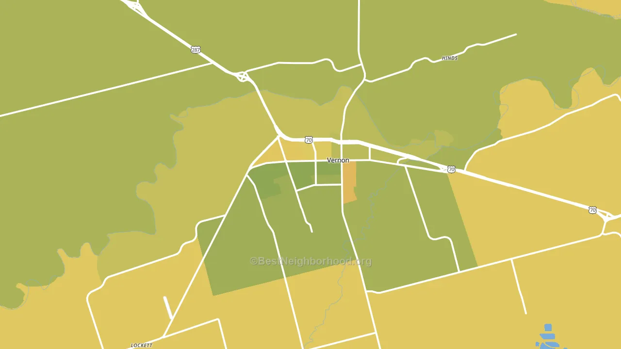 Vernon, TX block-group voter-turnout map