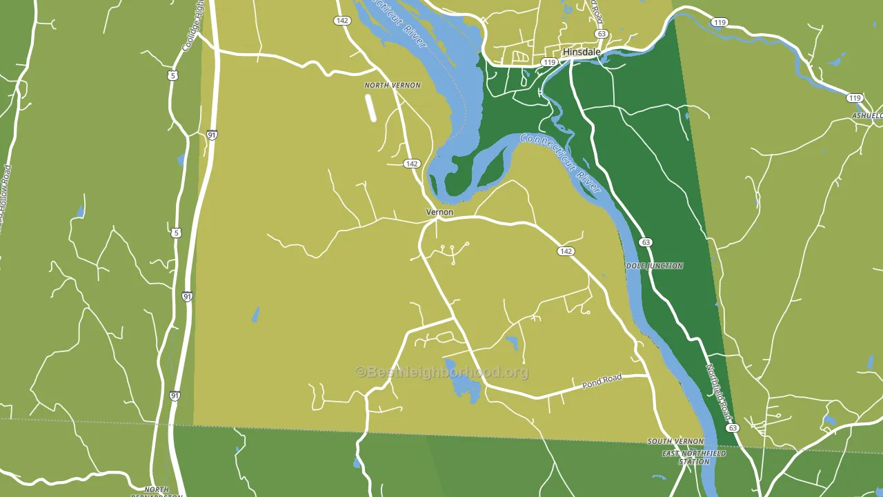 Vernon, VT block-group voter-turnout map