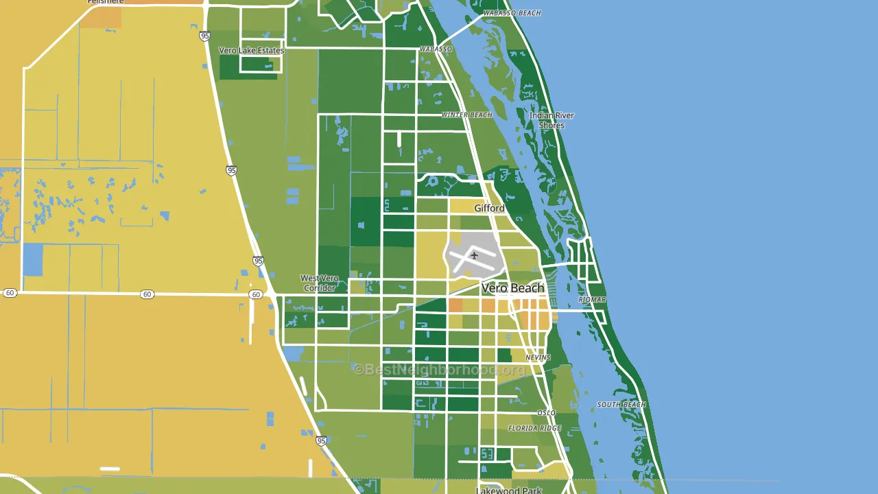 Vero Beach, FL block-group voter-turnout map