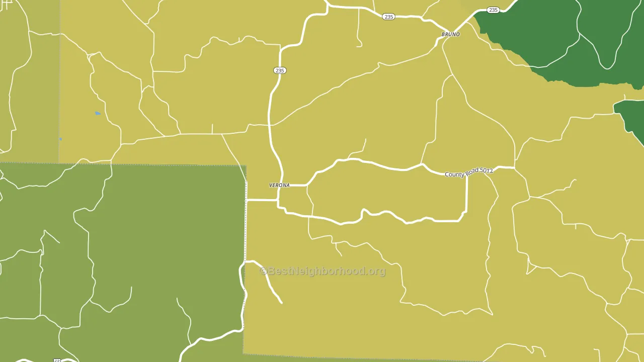 Verona, AR block-group voter-turnout map