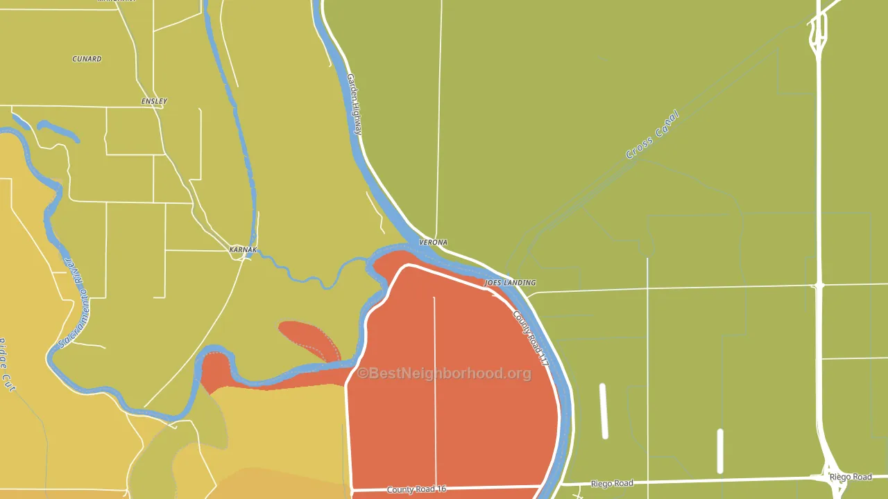 Verona, CA block-group voter-turnout map