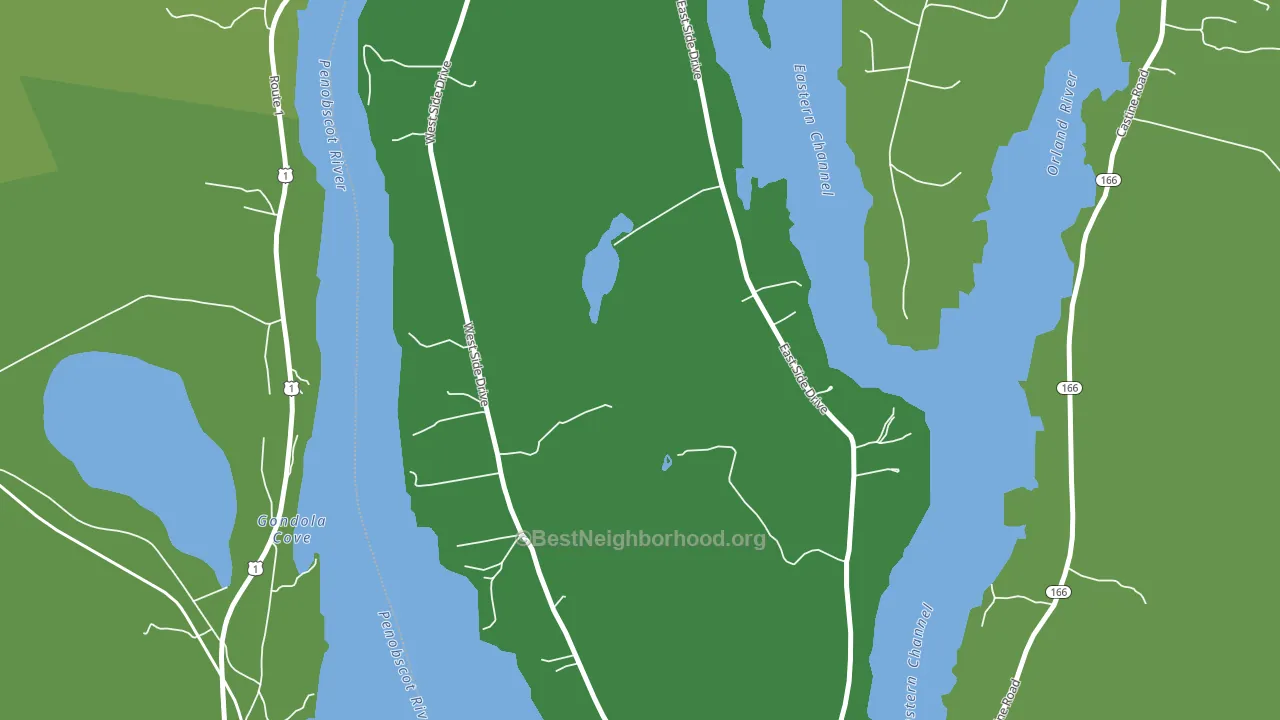 Verona Island, ME block-group voter-turnout map