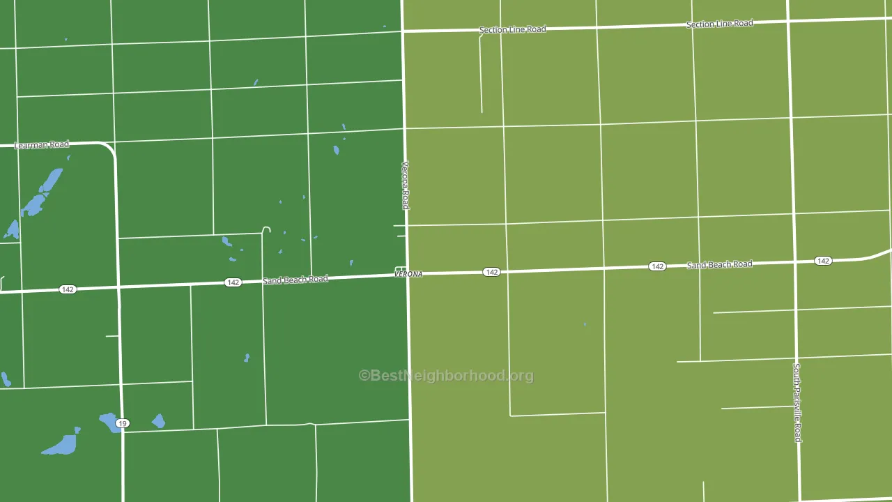Verona, MI block-group voter-turnout map
