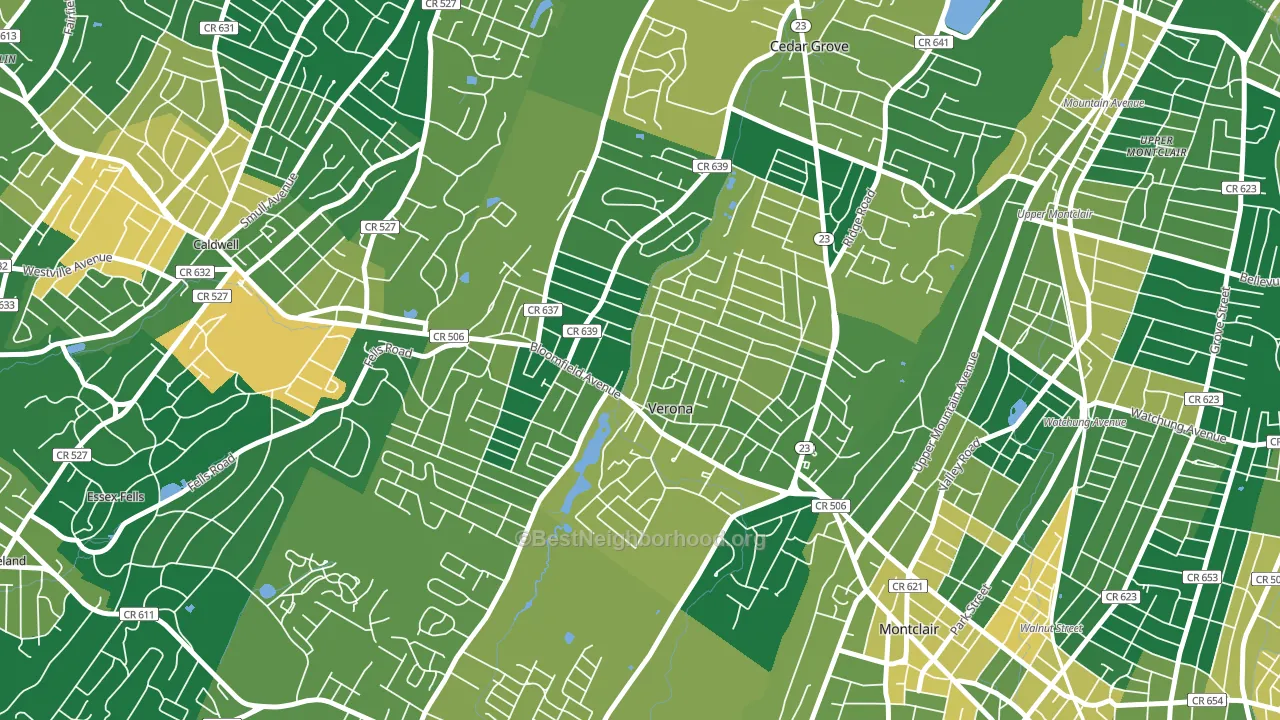 Verona, NJ block-group voter-turnout map