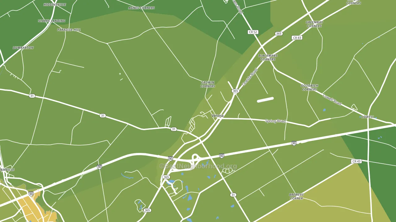 Verona, NY block-group voter-turnout map