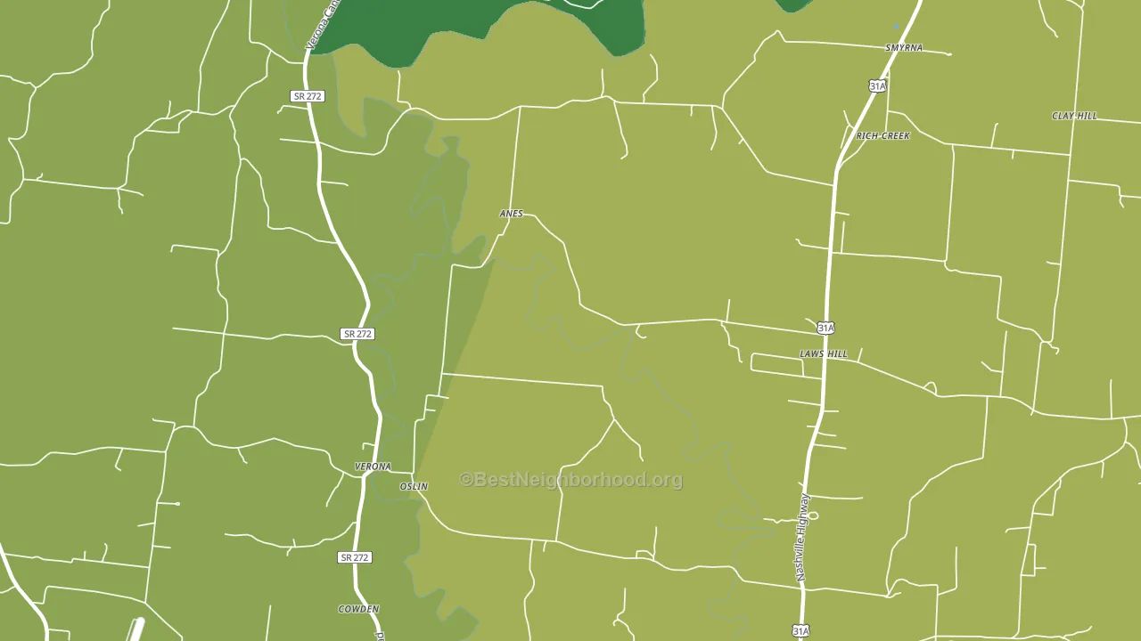 Verona, TN block-group voter-turnout map