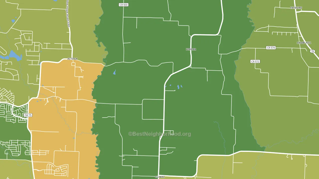 Verona, TX block-group voter-turnout map