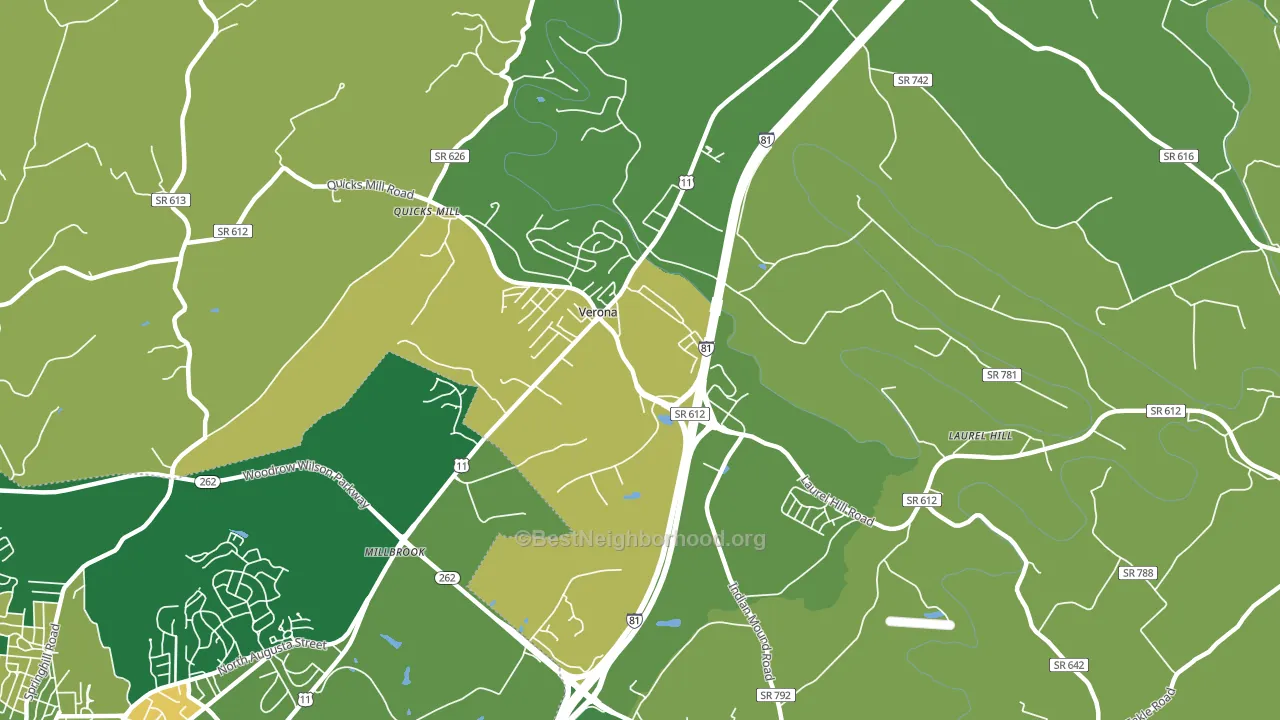 Verona, VA block-group voter-turnout map