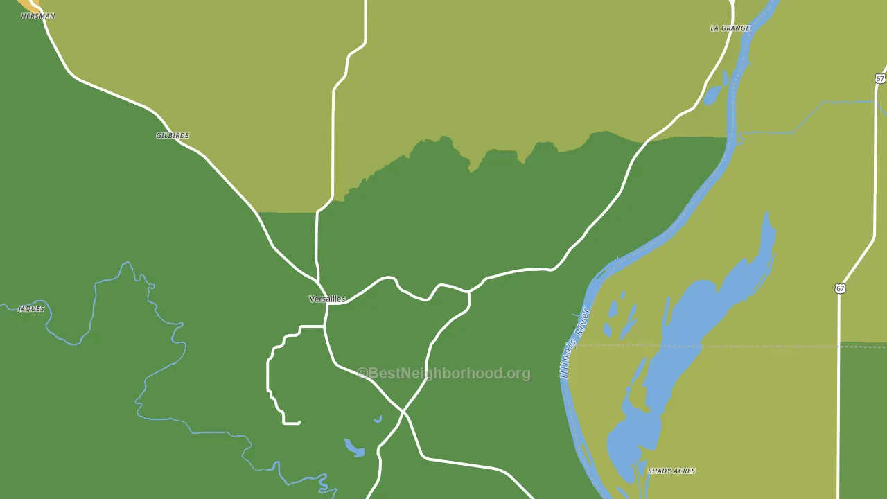 Versailles, IL block-group voter-turnout map