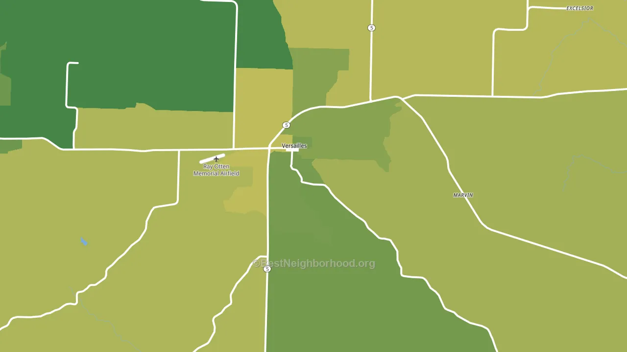 Versailles, MO block-group voter-turnout map