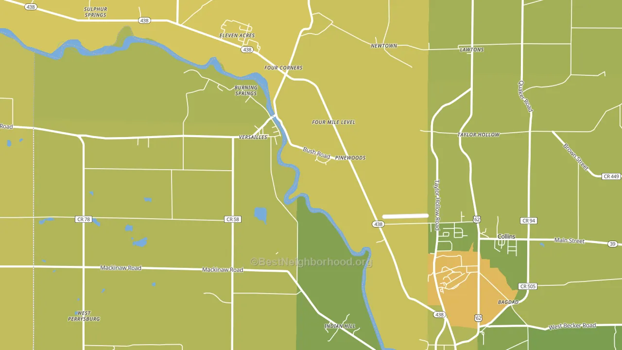 Versailles, NY block-group voter-turnout map