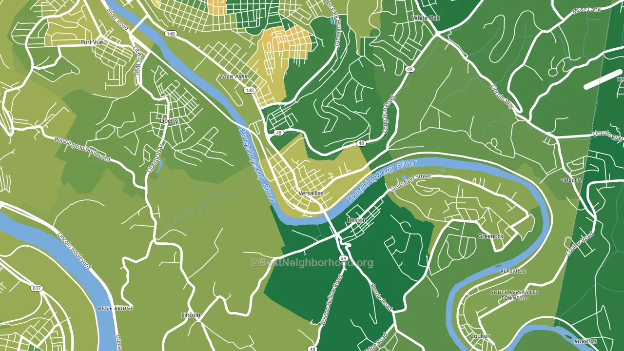 Versailles, PA block-group voter-turnout map