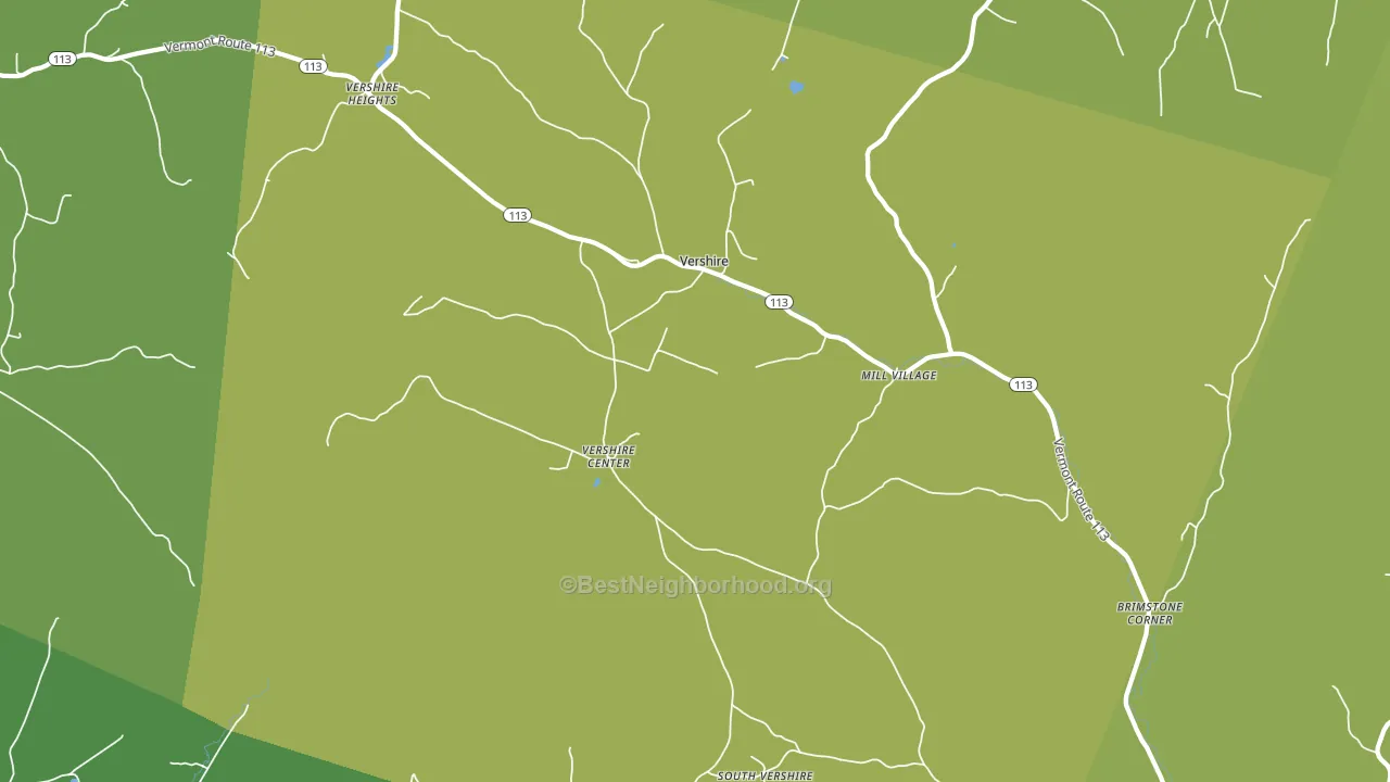 Vershire, VT block-group voter-turnout map