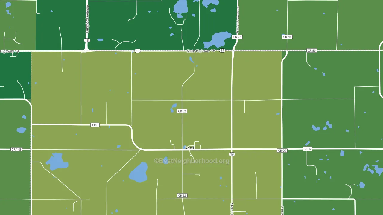 Veseli, MN block-group voter-turnout map