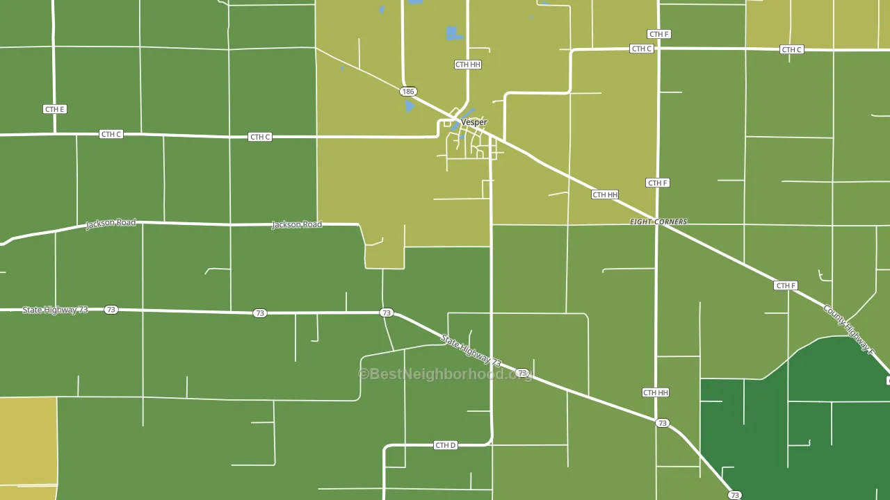 Vesper, WI block-group voter-turnout map