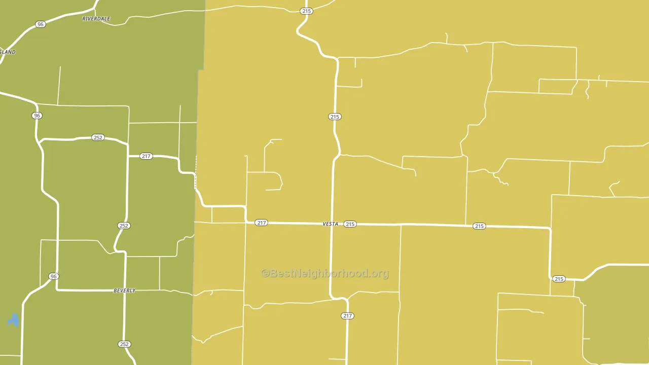 Vesta, AR block-group voter-turnout map