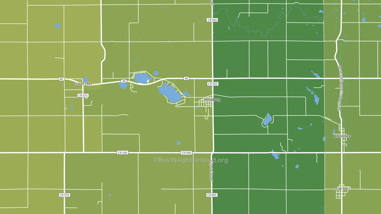 Vestaburg, MI block-group voter-turnout map
