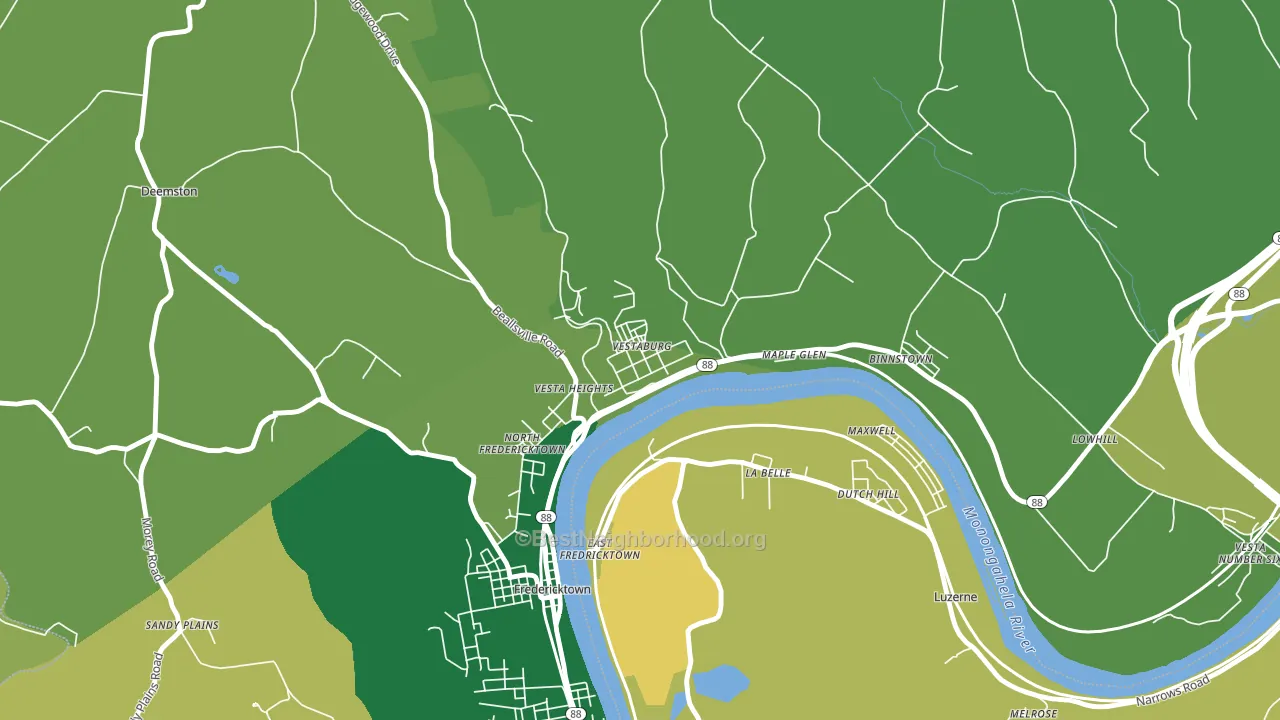 Vestaburg, PA block-group voter-turnout map