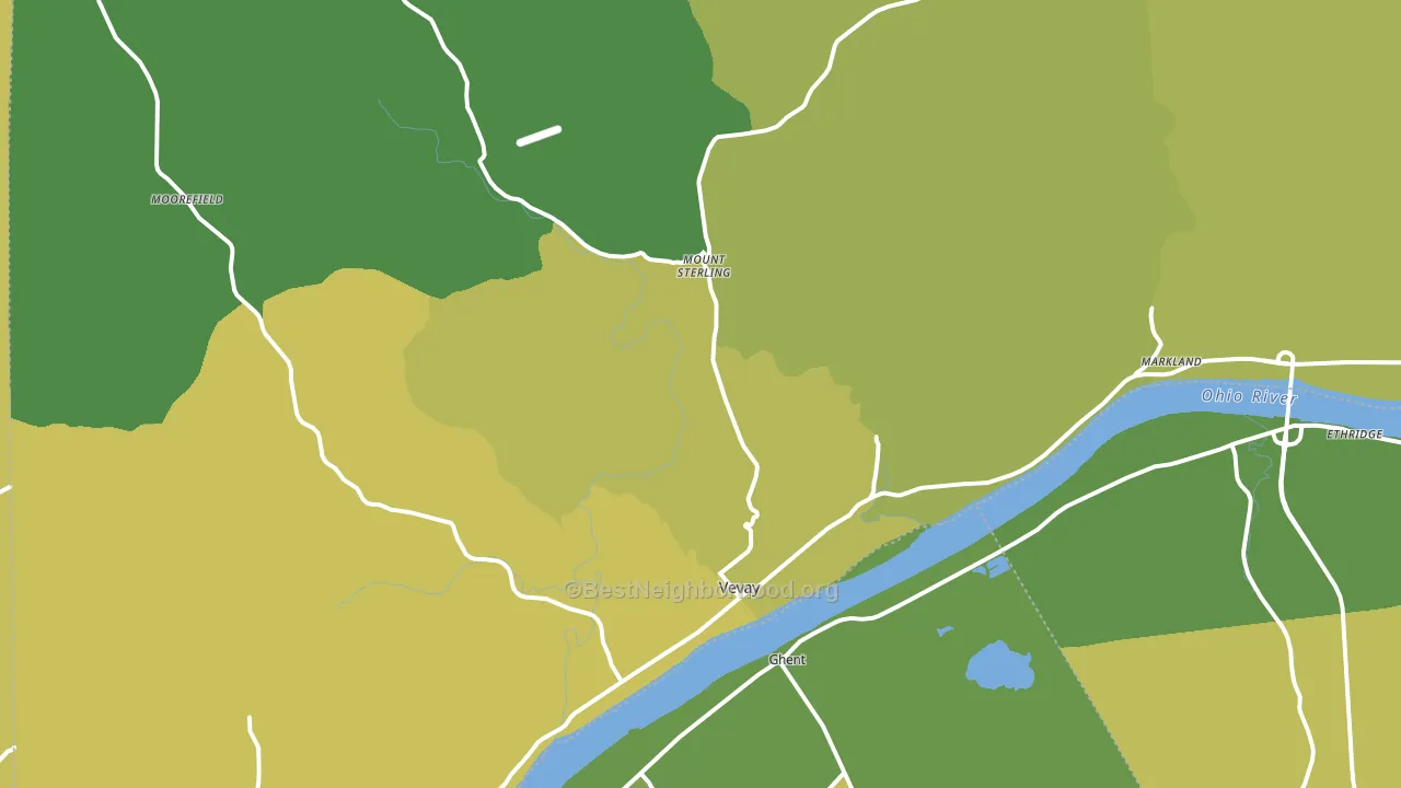 Vevay, IN block-group voter-turnout map