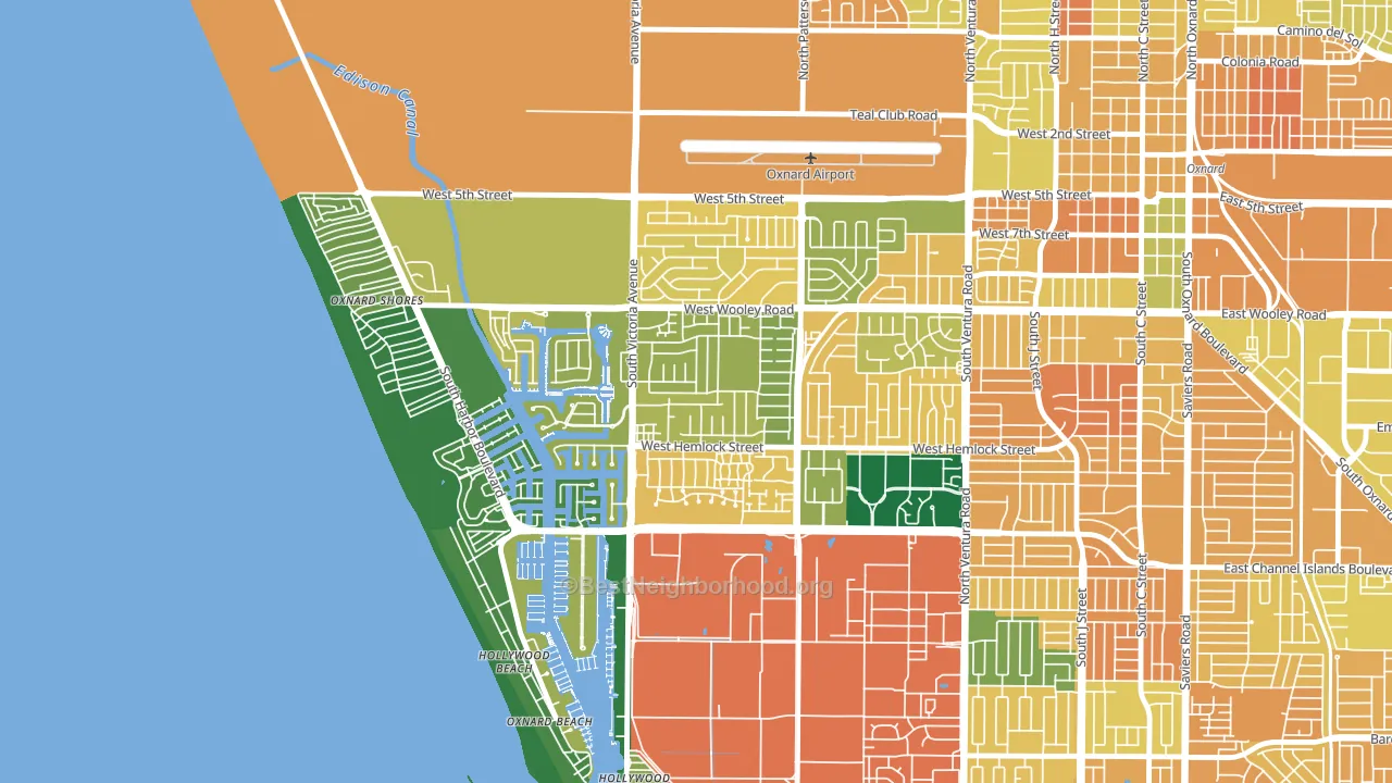 Via Marina, Oxnard, CA block-group voter-turnout map