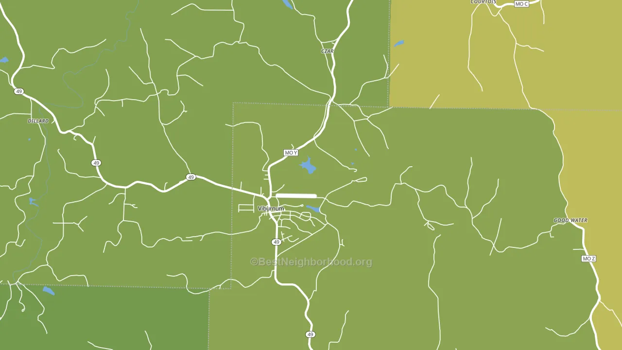 Viburnum, MO block-group voter-turnout map