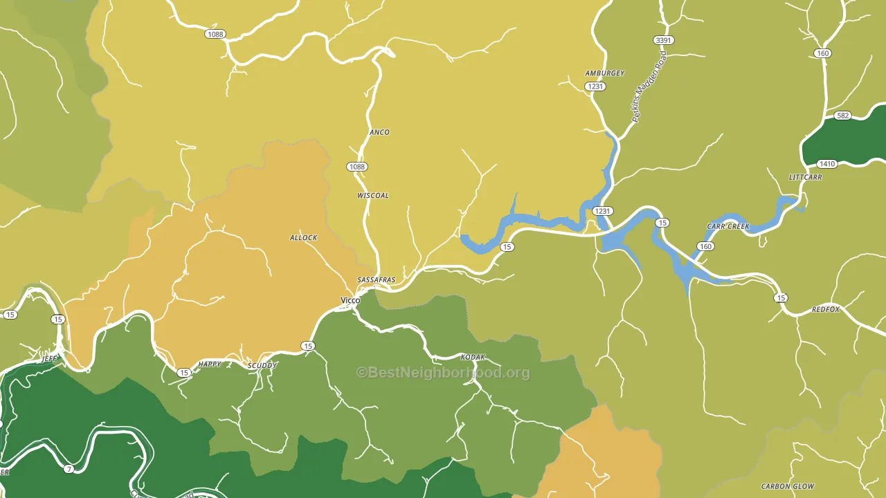 Vicco, KY block-group voter-turnout map