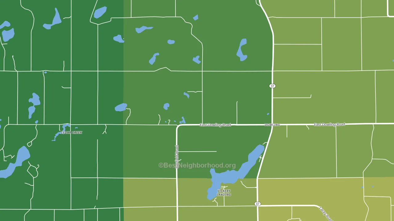 Vickery Landing, MI block-group voter-turnout map
