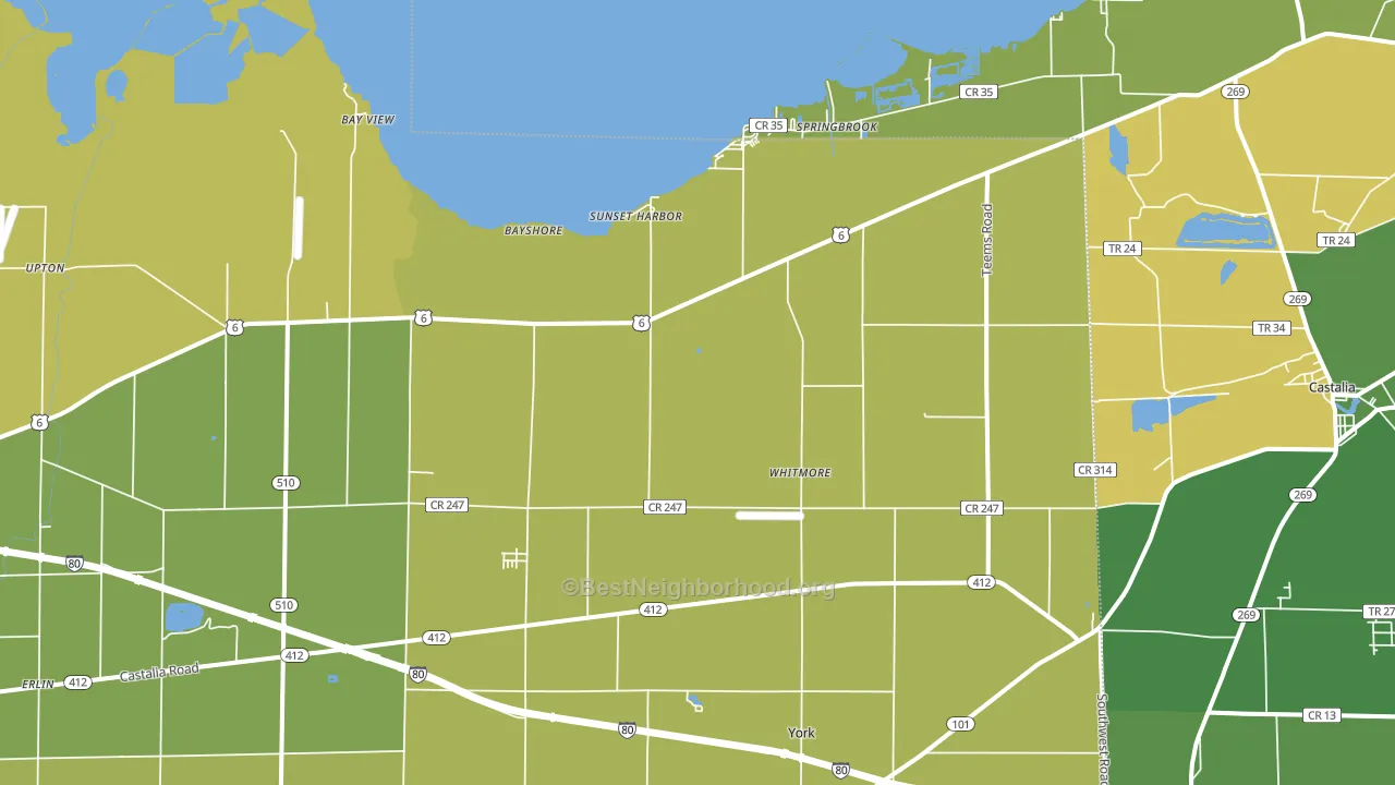 Vickery, OH block-group voter-turnout map
