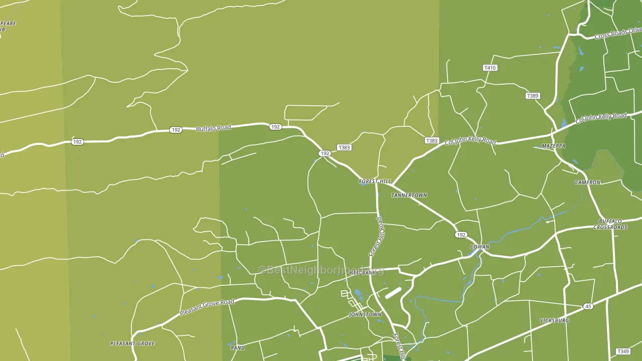 Vicksburg, PA block-group voter-turnout map