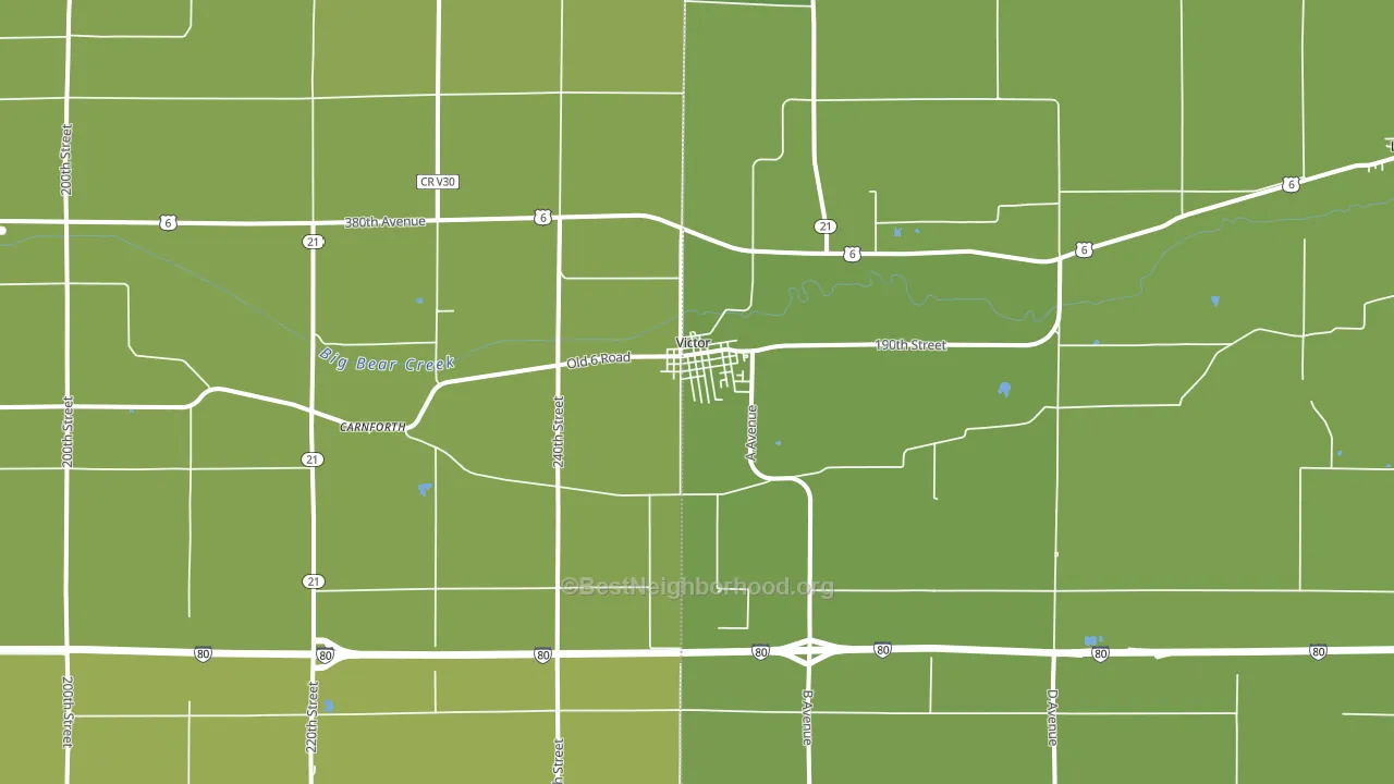 Victor, IA block-group voter-turnout map