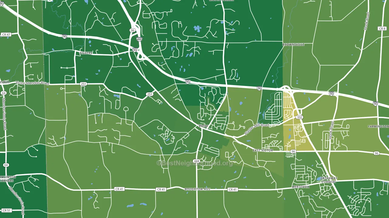 Victor, NY block-group voter-turnout map