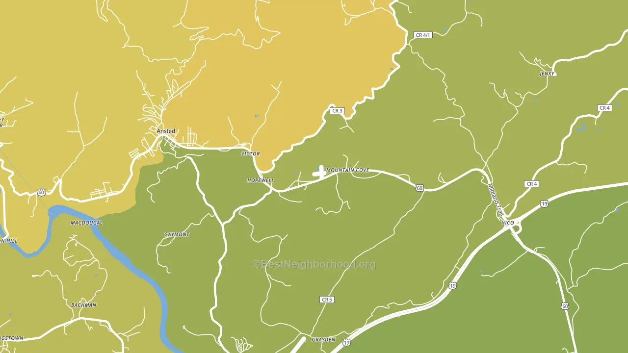 Victor, WV block-group voter-turnout map