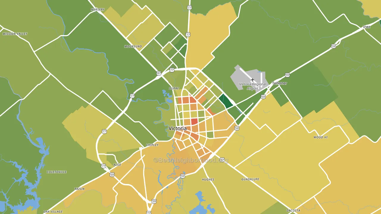 Victoria County, TX block-group voter-turnout map