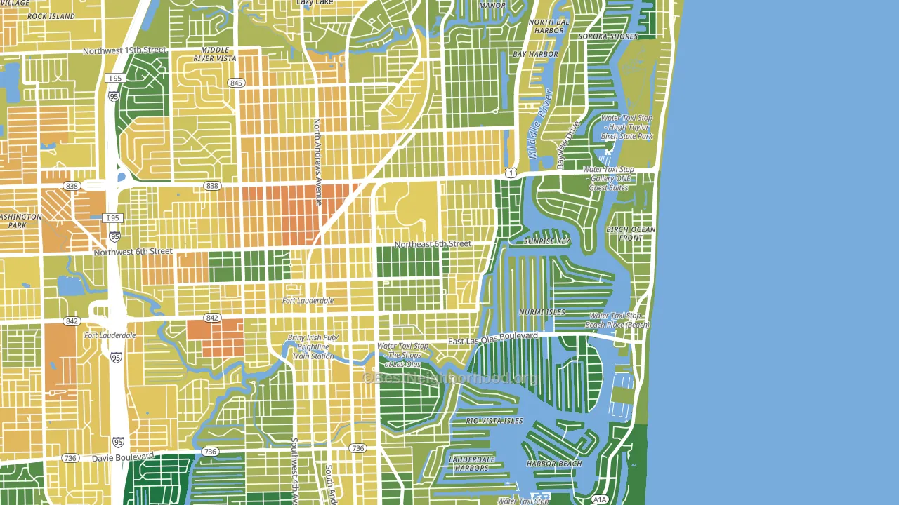 Victoria Park, Fort Lauderdale, FL block-group voter-turnout map