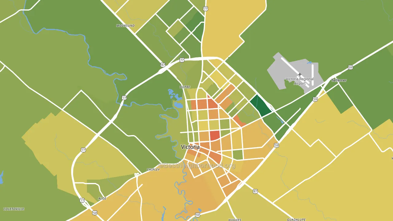 Victoria, TX block-group voter-turnout map