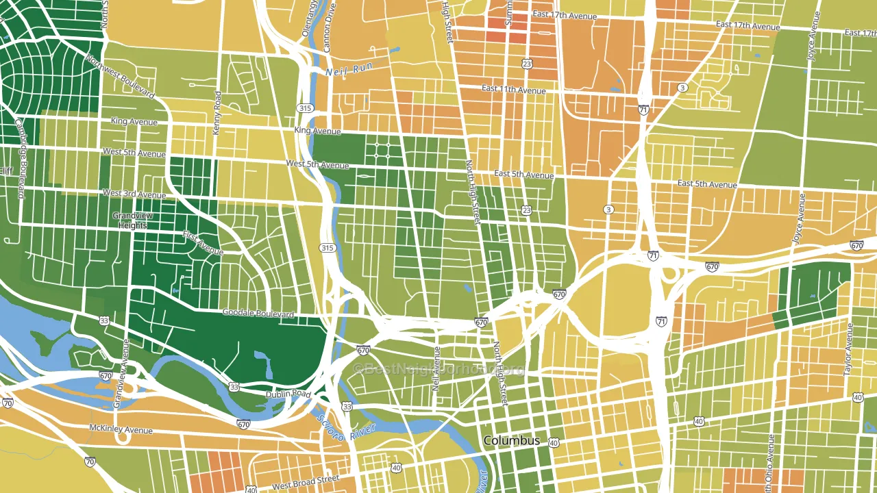 Victorian Village, Columbus, OH block-group voter-turnout map