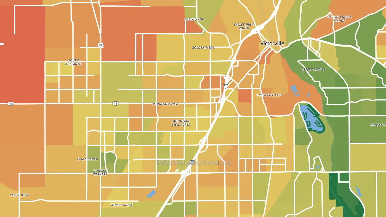 Victorville, CA block-group voter-turnout map