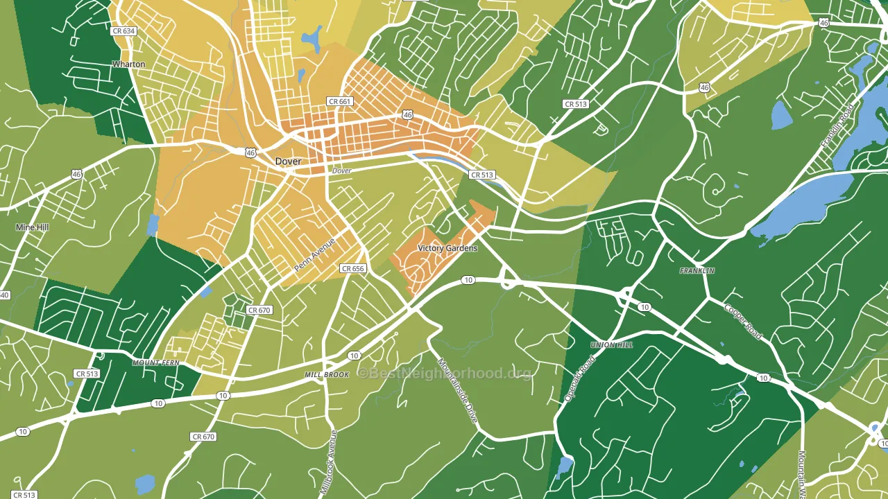 Victory Gardens, NJ block-group voter-turnout map