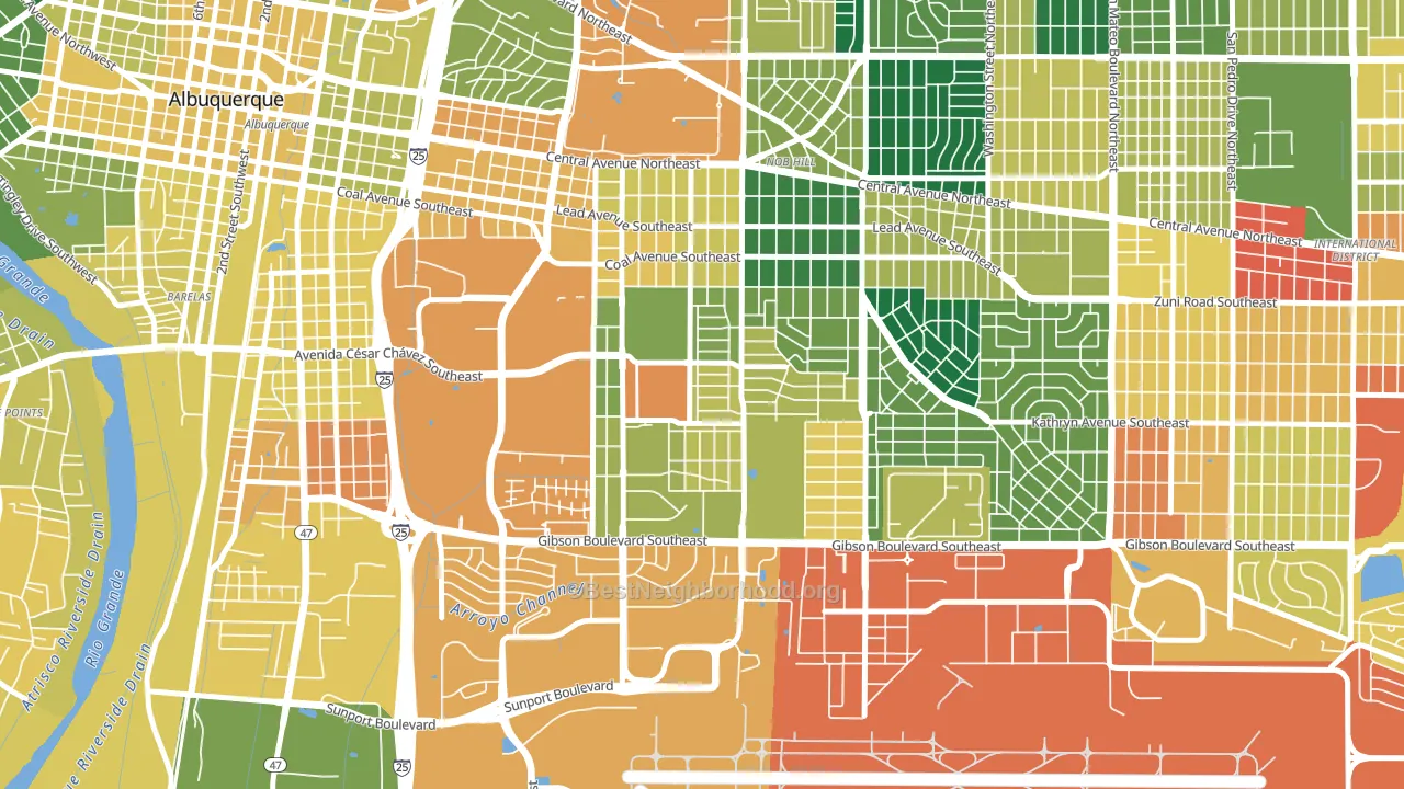 Victory Hills, Albuquerque, NM block-group voter-turnout map