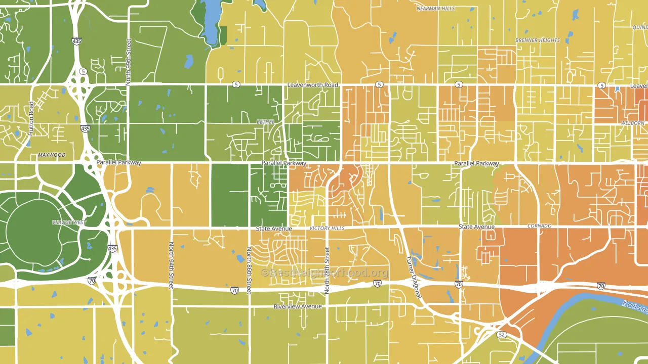 Victory Hills, Kansas City, KS block-group voter-turnout map