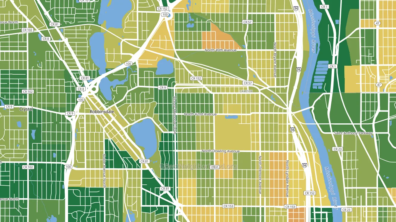 Victory, Minneapolis, MN block-group voter-turnout map
