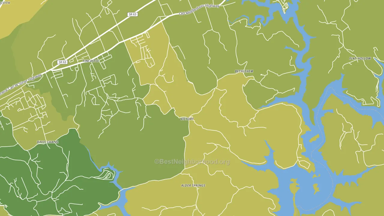 Victory, TN block-group voter-turnout map