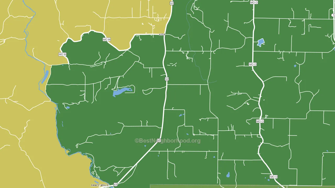 Vida, MO block-group voter-turnout map